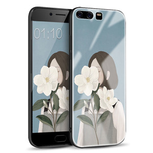 华为荣耀v10 p10 plus玻璃壳手机壳硅胶简约手